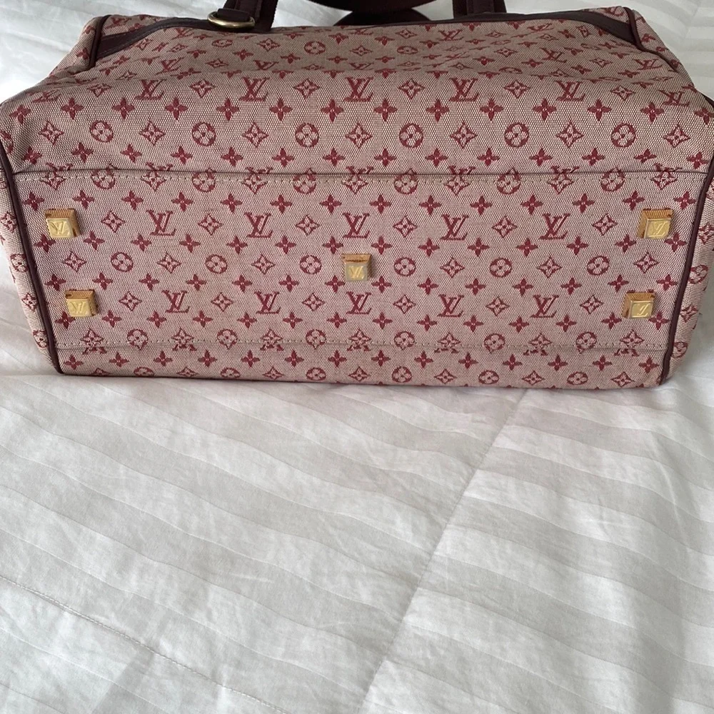 Louis Vuitton Mini Lin Josephine GM Cherry & Bordeaux Canvas with COA